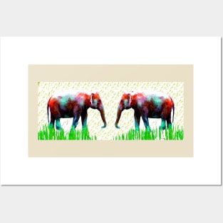 Two Elephants Posters and Art